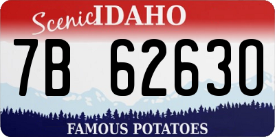 ID license plate 7B6263O
