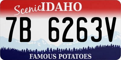 ID license plate 7B6263V