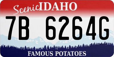 ID license plate 7B6264G