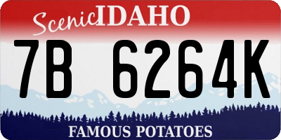ID license plate 7B6264K