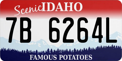 ID license plate 7B6264L