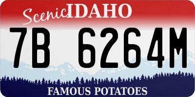 ID license plate 7B6264M