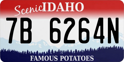 ID license plate 7B6264N
