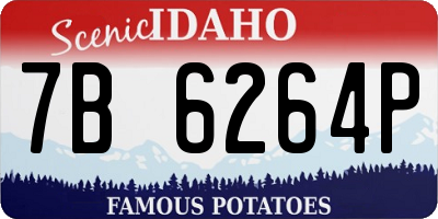 ID license plate 7B6264P