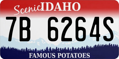 ID license plate 7B6264S