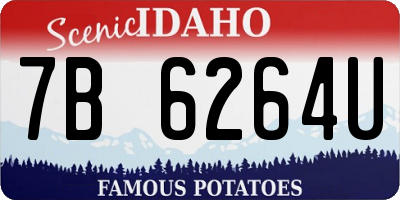 ID license plate 7B6264U