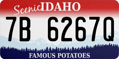 ID license plate 7B6267Q