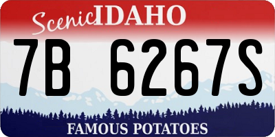 ID license plate 7B6267S