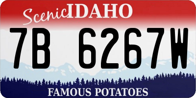 ID license plate 7B6267W