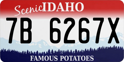 ID license plate 7B6267X