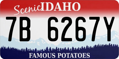 ID license plate 7B6267Y
