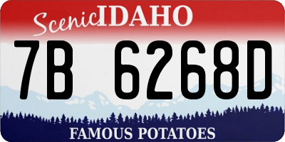 ID license plate 7B6268D
