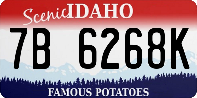ID license plate 7B6268K