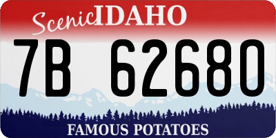 ID license plate 7B6268O