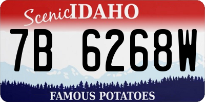 ID license plate 7B6268W