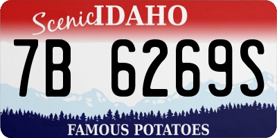 ID license plate 7B6269S