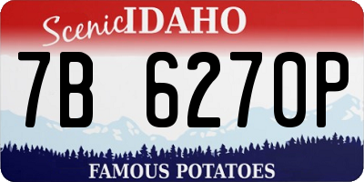 ID license plate 7B6270P