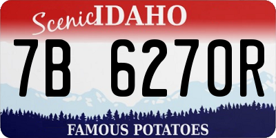 ID license plate 7B6270R