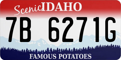 ID license plate 7B6271G