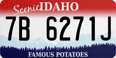ID license plate 7B6271J