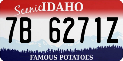 ID license plate 7B6271Z