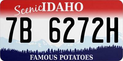 ID license plate 7B6272H