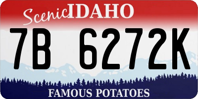 ID license plate 7B6272K