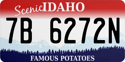 ID license plate 7B6272N