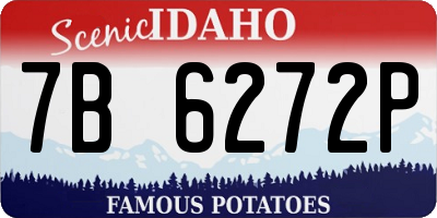 ID license plate 7B6272P
