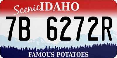 ID license plate 7B6272R