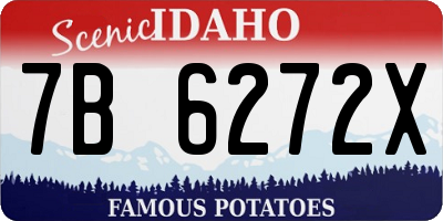 ID license plate 7B6272X