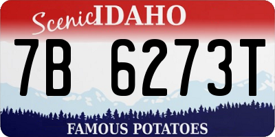 ID license plate 7B6273T