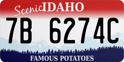 ID license plate 7B6274C