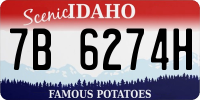 ID license plate 7B6274H