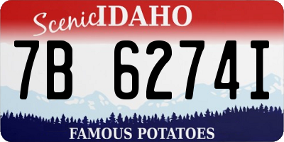 ID license plate 7B6274I