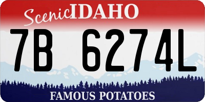 ID license plate 7B6274L