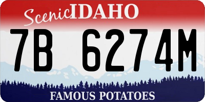 ID license plate 7B6274M