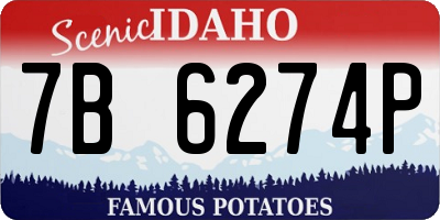 ID license plate 7B6274P