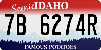 ID license plate 7B6274R