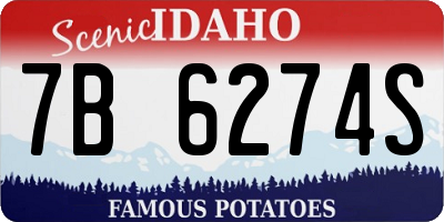 ID license plate 7B6274S
