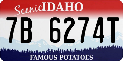 ID license plate 7B6274T