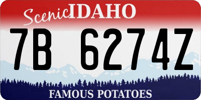 ID license plate 7B6274Z