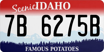 ID license plate 7B6275B