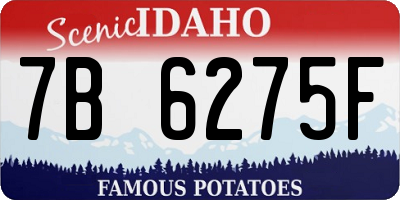 ID license plate 7B6275F