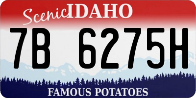 ID license plate 7B6275H