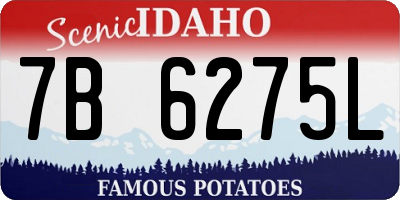 ID license plate 7B6275L