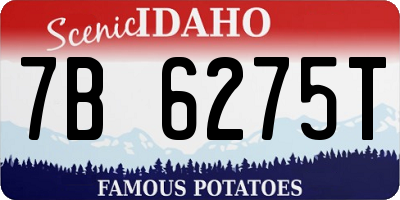 ID license plate 7B6275T