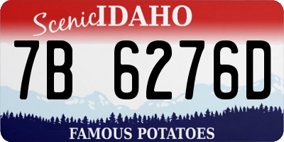 ID license plate 7B6276D