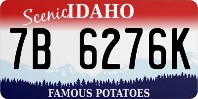 ID license plate 7B6276K