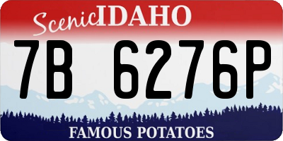 ID license plate 7B6276P